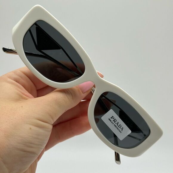 BRAND NEW PRADA PR14YS 1425S0 Talc/Dark Grey Women Sunglasses - Picture 10 of 13